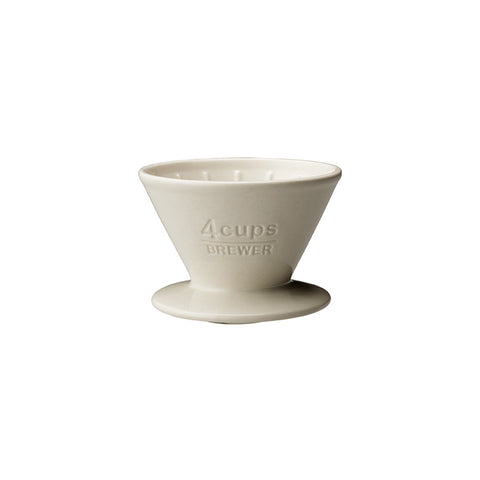 SCS Filtru de cafea din porțelan cu 4 căni, alb