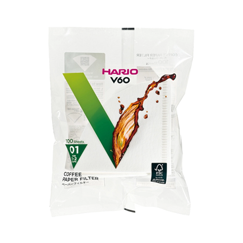 Hario V60-01 Bílé Papírové Filtry 100 ks
