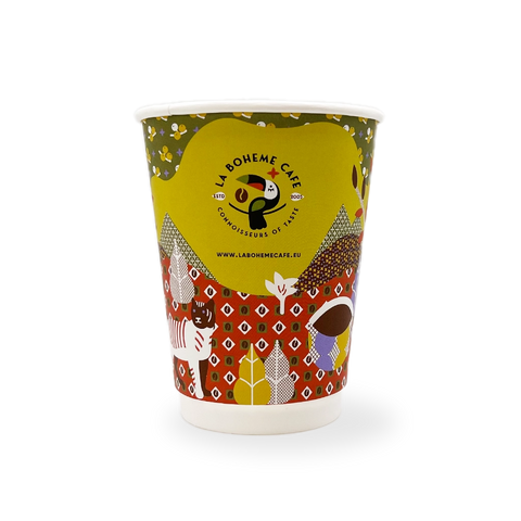 Dvoustěnný kelímek na latte 12 oz barevný