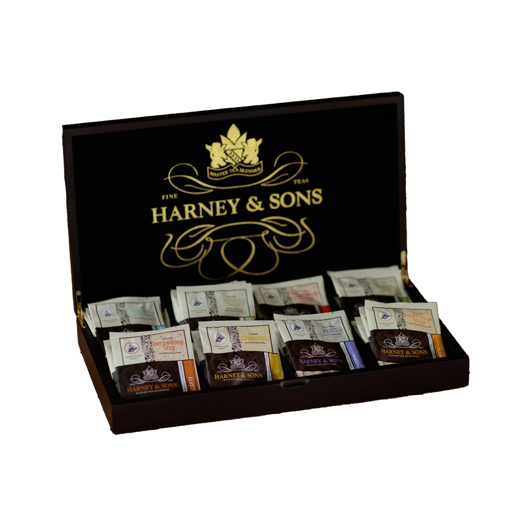 Dřevěná kazeta na čaj Harney & Sons, 8 slotů