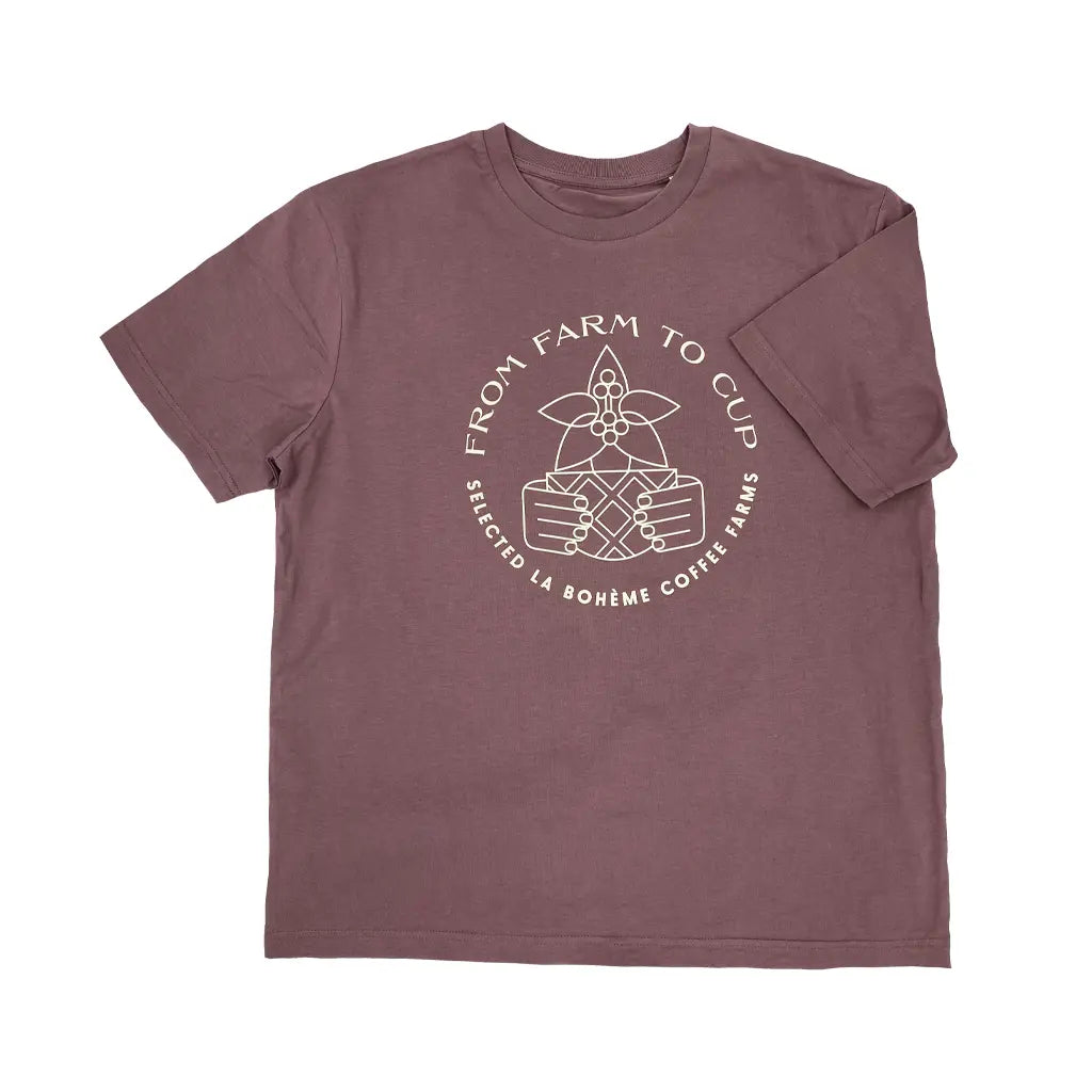 Unisex tričko From Farm to Cup by La Bohème Café fialová